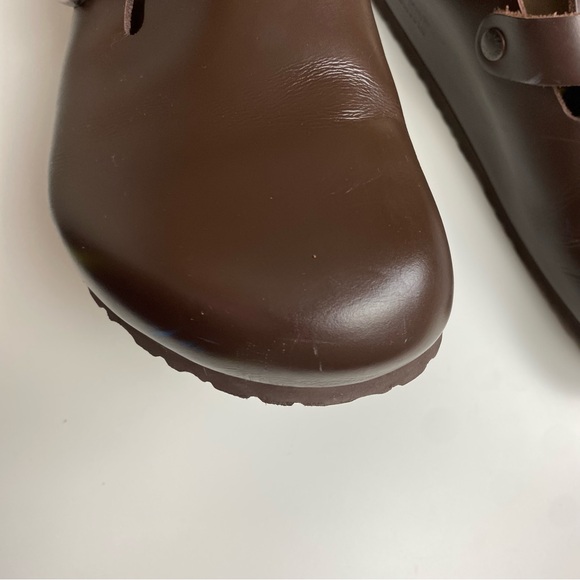 Birkenstock Boston Natural Leather On Clogs Black Mens Size 43 EU - Picture 8 of 11